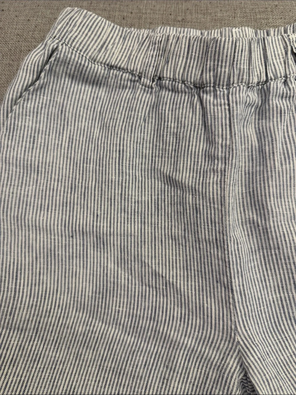 Quince 100% European Linen Blue Pinstripe Pants Small - Picture 3 of 8